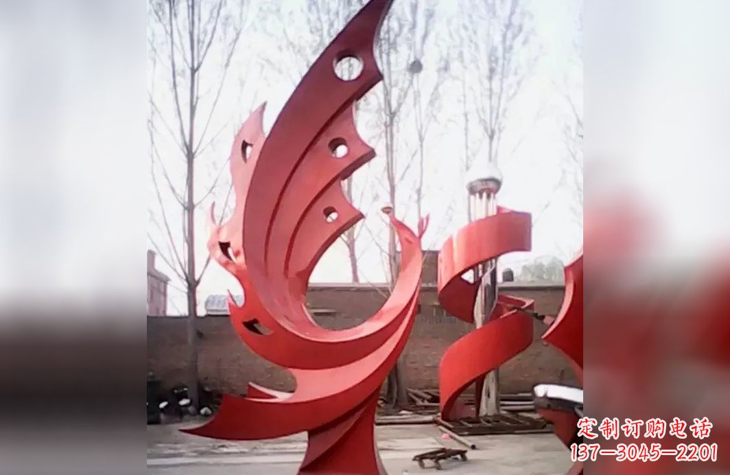 河南广场不锈钢抽象凤凰雕塑