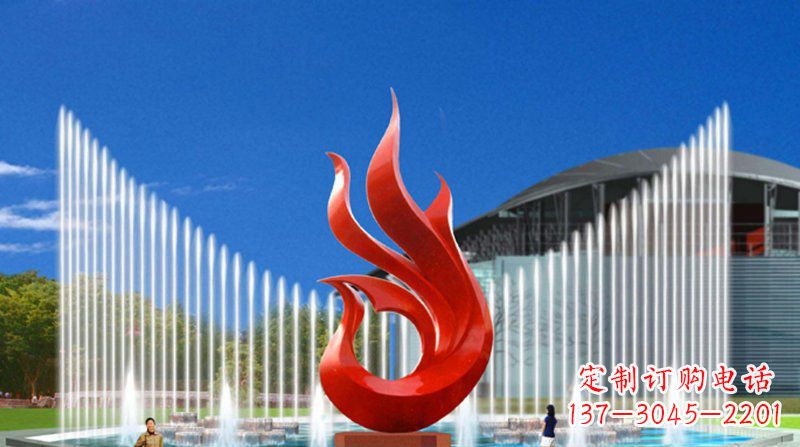 河南广场不锈钢抽象凤凰景观雕塑