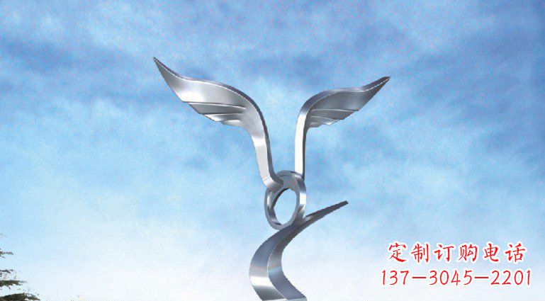 河南广场不锈钢抽象海鸥雕塑