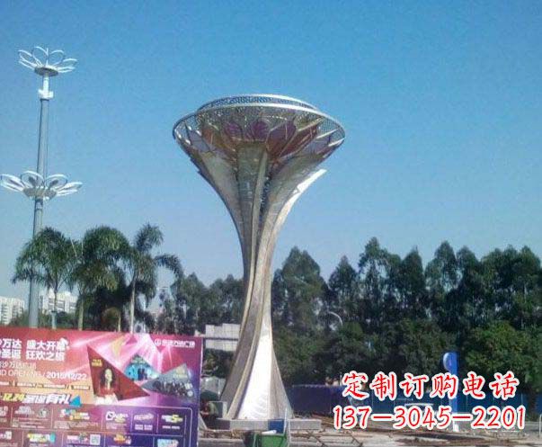 河南广场不锈钢抽象莲花雕塑