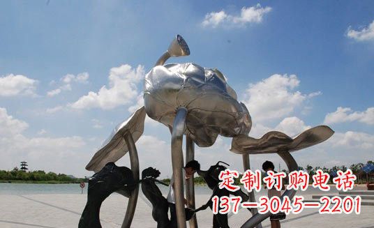 河南不锈钢仿真莲花莲叶雕塑