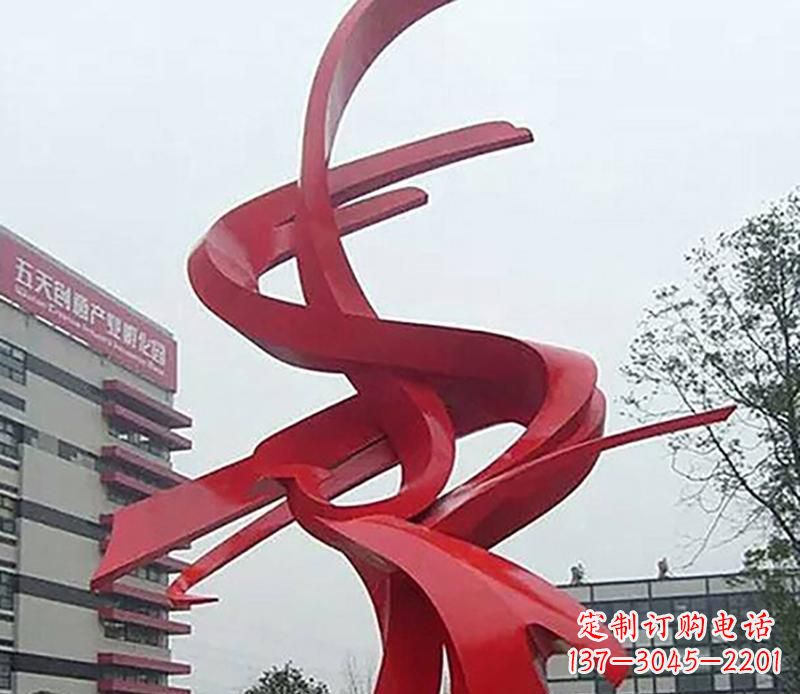 河南广场不锈钢抽象飘带雕塑