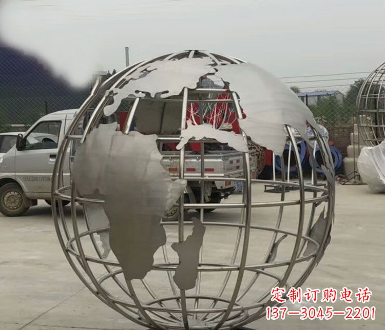 河南中领雕塑：精美不锈钢地球仪雕塑