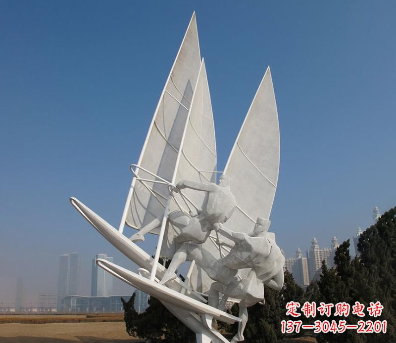 河南广场不锈钢帆船比赛运动雕塑