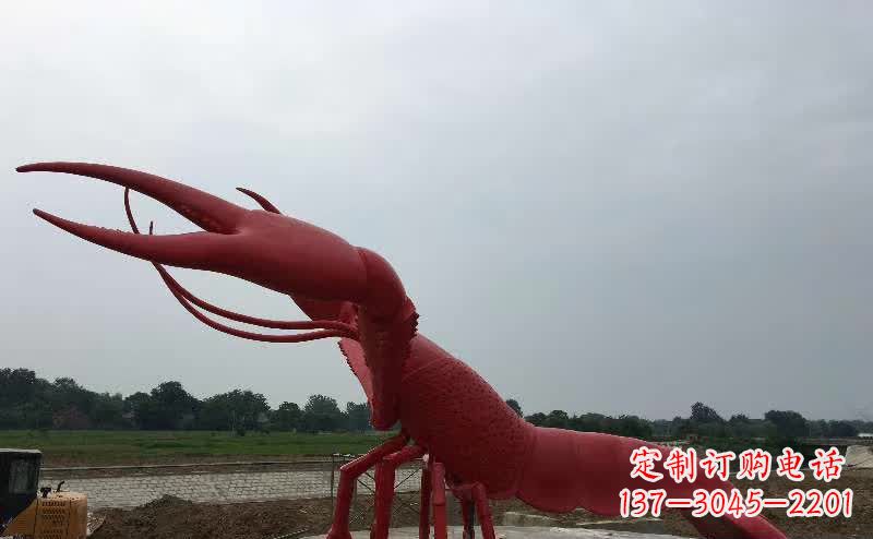 河南广场不锈钢仿真龙虾雕塑