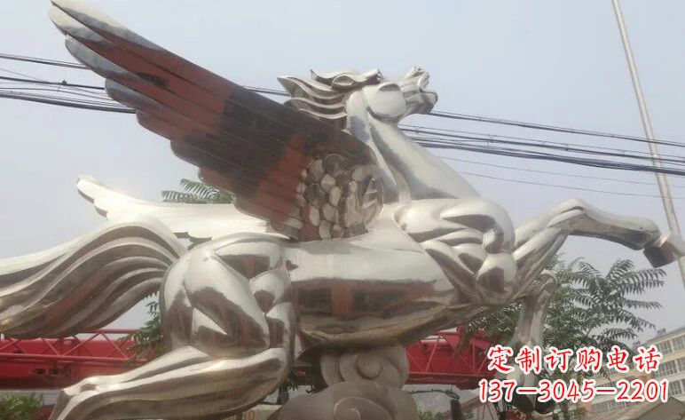 河南流畅优美的不锈钢飞马雕塑