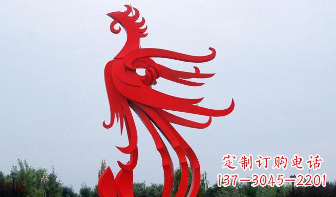 河南中领雕塑制作的精美不锈钢凤凰雕塑