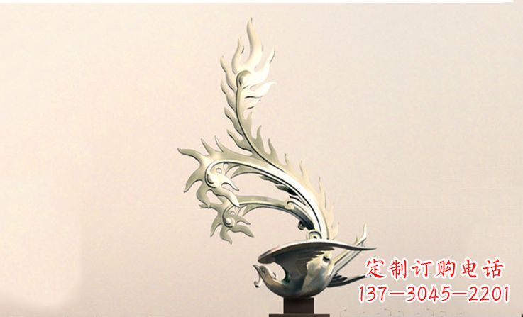 河南广场不锈钢凤凰雕塑 (5)