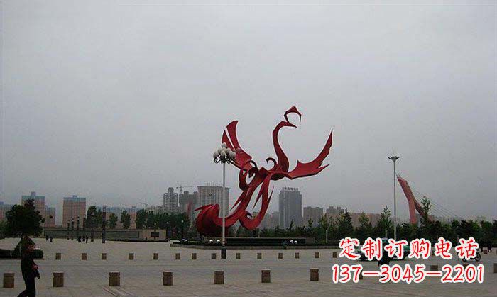 河南广场不锈钢凤凰展翅雕塑