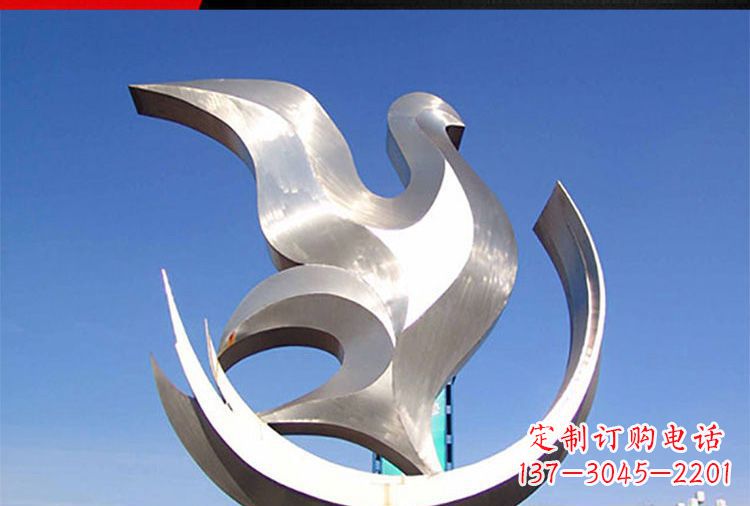 河南广场不锈钢鸽子摆件雕塑