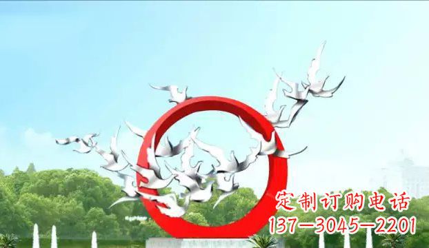 河南华丽优雅的不锈钢鸽子雕塑