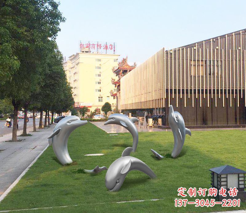 河南艺术雕塑“海豚”摆件