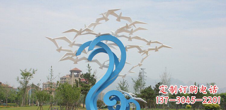 河南广场不锈钢和平鸽子雕塑