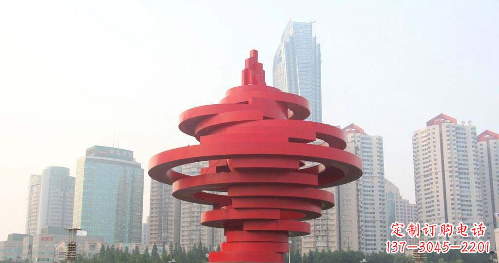 河南广场不锈钢火炬景观雕塑1