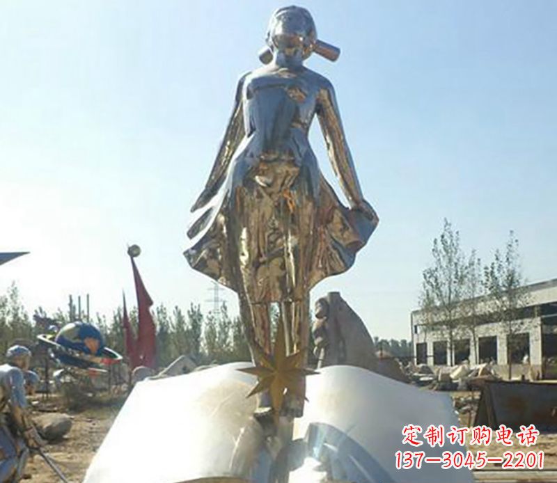 河南艺术精灵,不锈钢美女雕塑