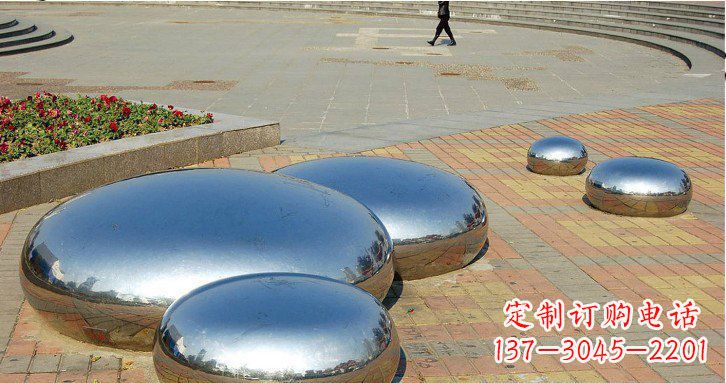河南镜面不锈钢水滴雕塑