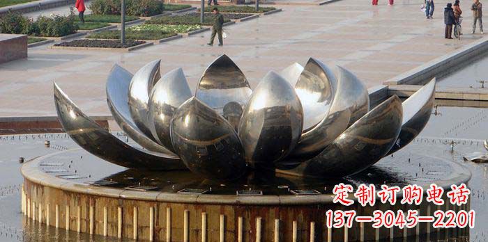 河南广场不锈钢莲花喷泉雕塑