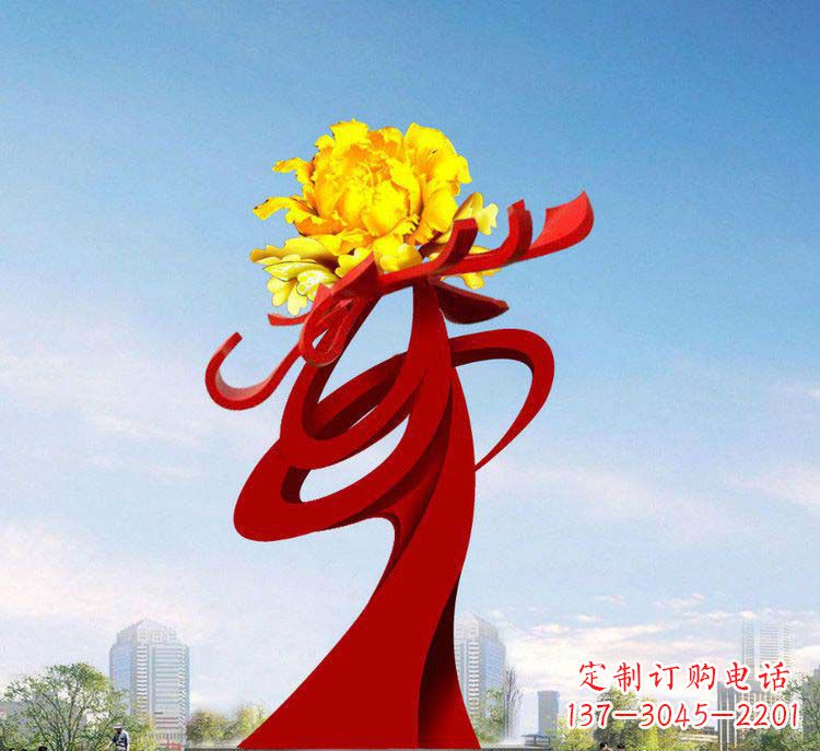 河南中领雕塑：牡丹花开，把美景永久定格