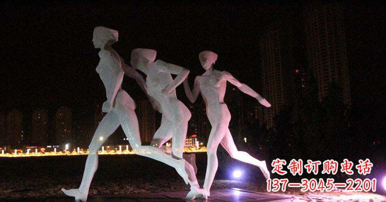 河南优雅靓丽的女性不锈钢跑步雕塑