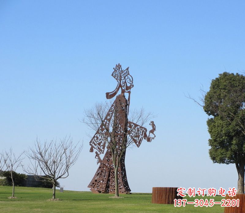 河南全新不锈钢艺术皮影戏雕塑