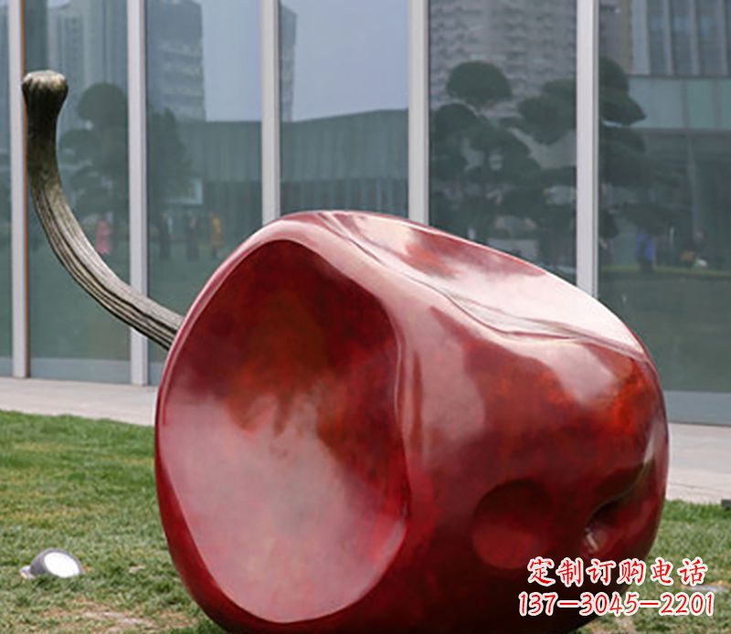 河南优雅大气的不锈钢苹果雕塑