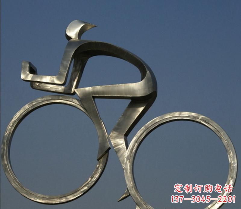 河南不锈钢骑自行车雕塑