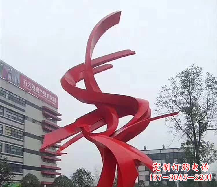 河南广场抽象凤凰不锈钢雕塑1