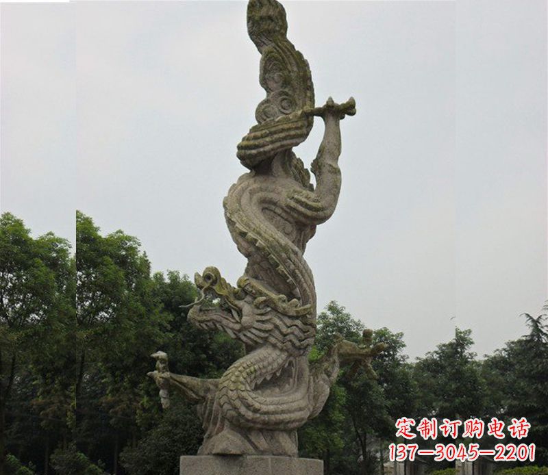 河南广场大理石龙雕塑
