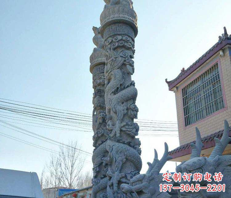 河南广场大理石盘龙柱景观石雕