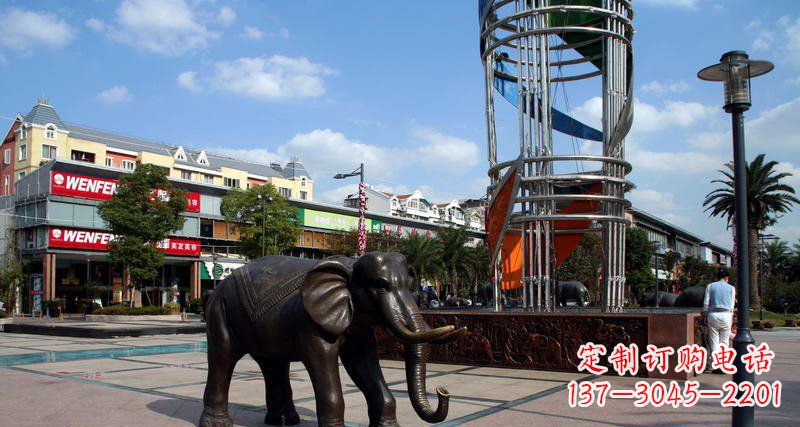河南广场大象动物铜雕