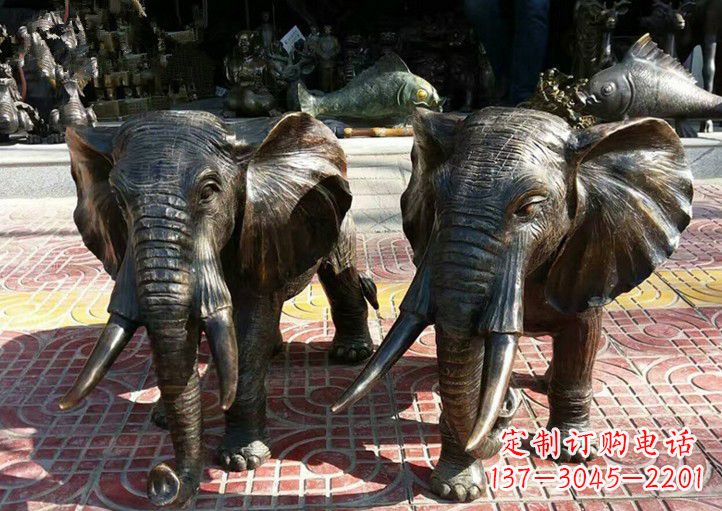 河南广场大象铜雕