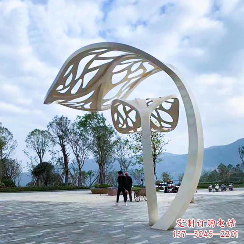 河南精致的不锈钢树叶雕塑