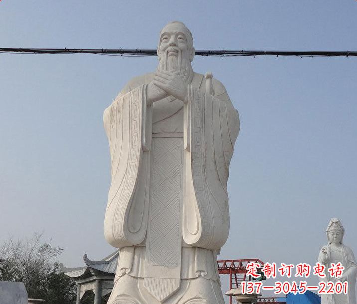 河南雕刻传统文化——中领雕塑的大型石雕孔子