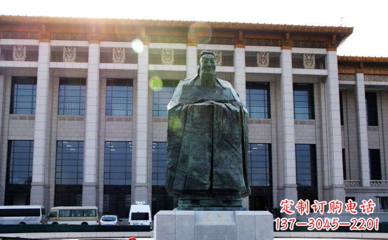 河南广场锻铜孔子像名人铜雕