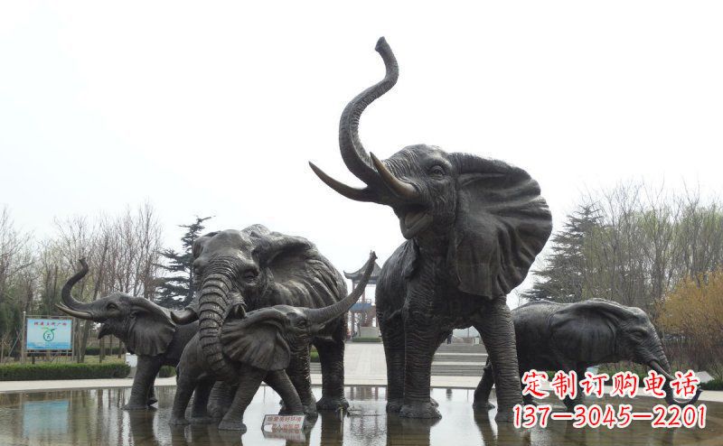 河南大象玻璃钢雕塑,艺术定制精品