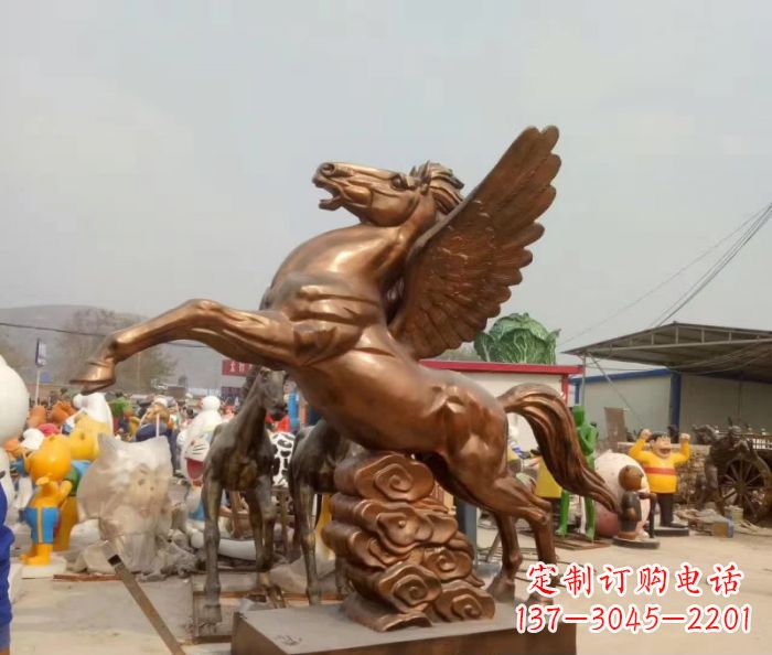 河南广场飞马铜雕,精美绝伦