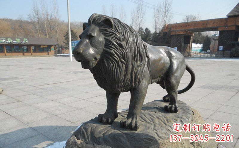 河南广场非洲狮动物铜雕