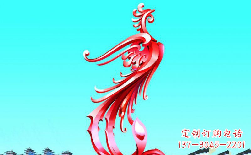 河南广场凤凰不锈钢雕塑