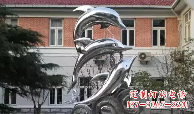 河南广场海豚不锈钢雕塑