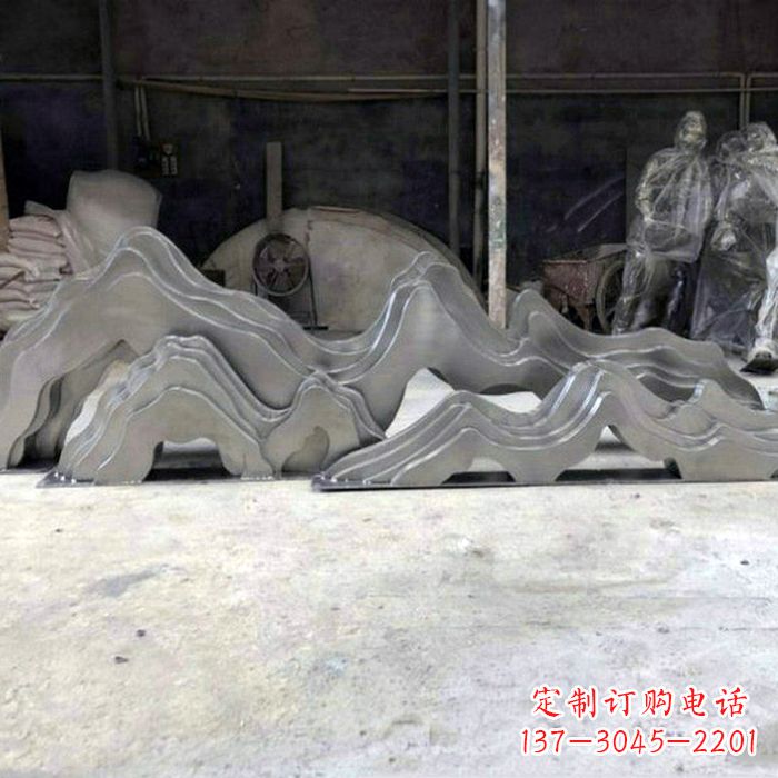河南精美大型不锈钢假山雕塑