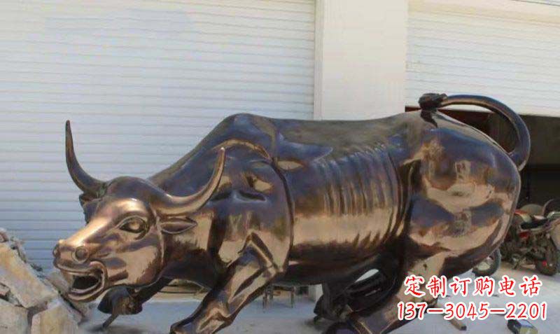 河南广场华尔街铜牛动物铜雕-优质的动物铜雕定制