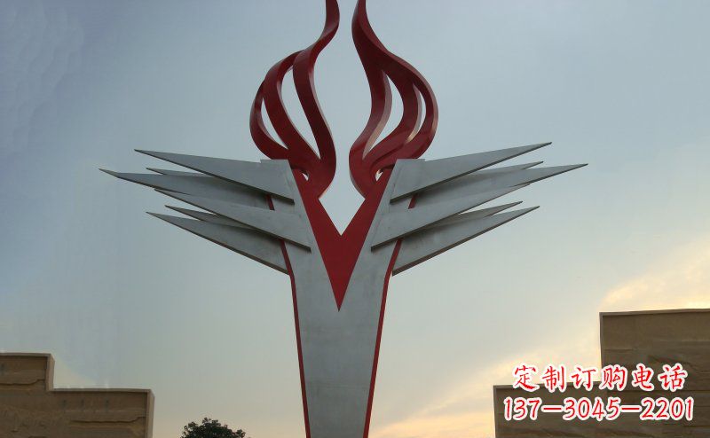 河南广场火炬不锈钢雕塑_1