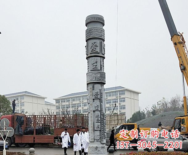河南广场景观大理石龙柱石雕 (7)