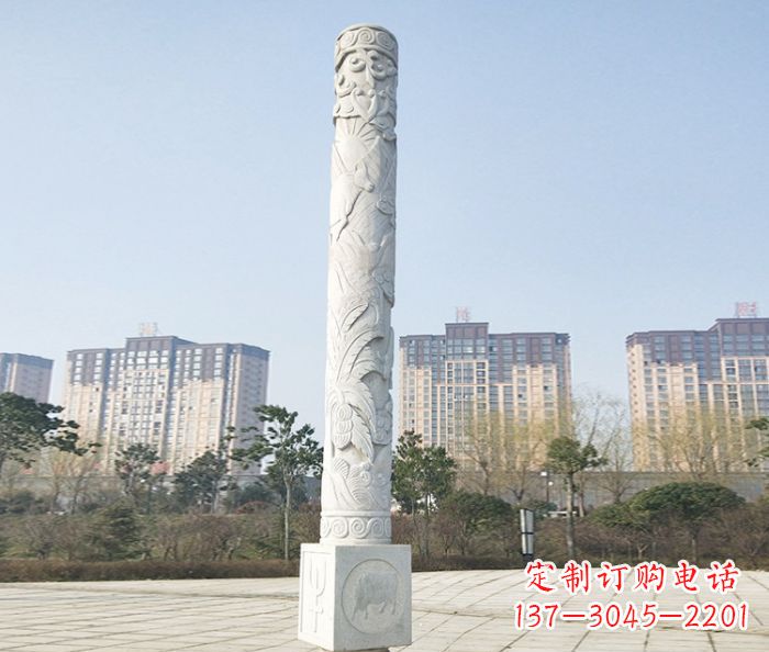 河南广场景观大理石龙柱石雕_2 (2)