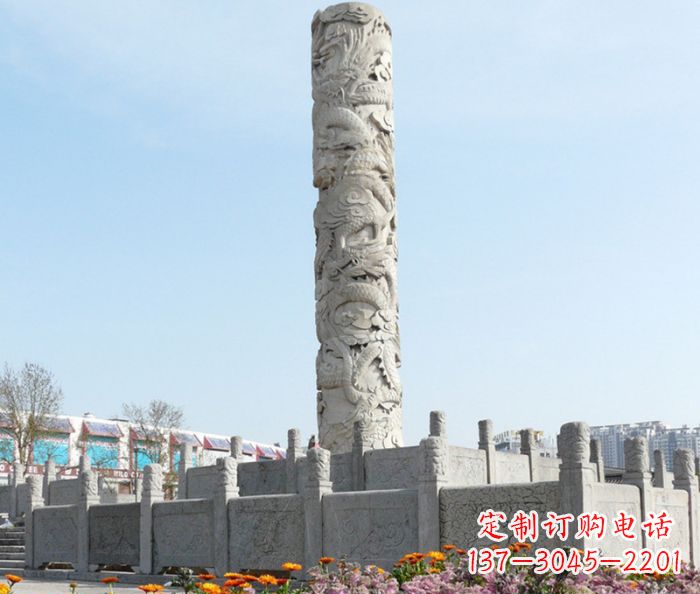 河南广场景观大理石龙柱石雕_1 (2)