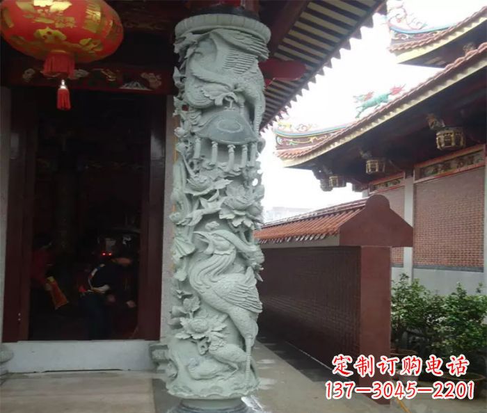 河南大理石龙柱雕塑,为室内景观带来活力