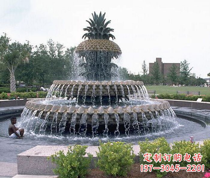 河南广场景观大型菠萝喷泉石雕