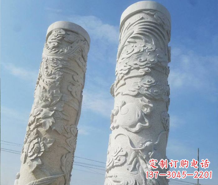 河南艺术化的广场龙柱石雕