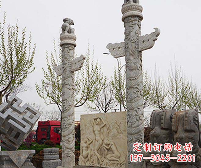 河南广场景观盘龙柱石雕
