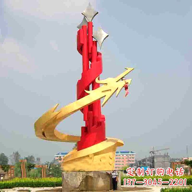 河南中领雕塑出品的活力龙形不锈钢雕塑